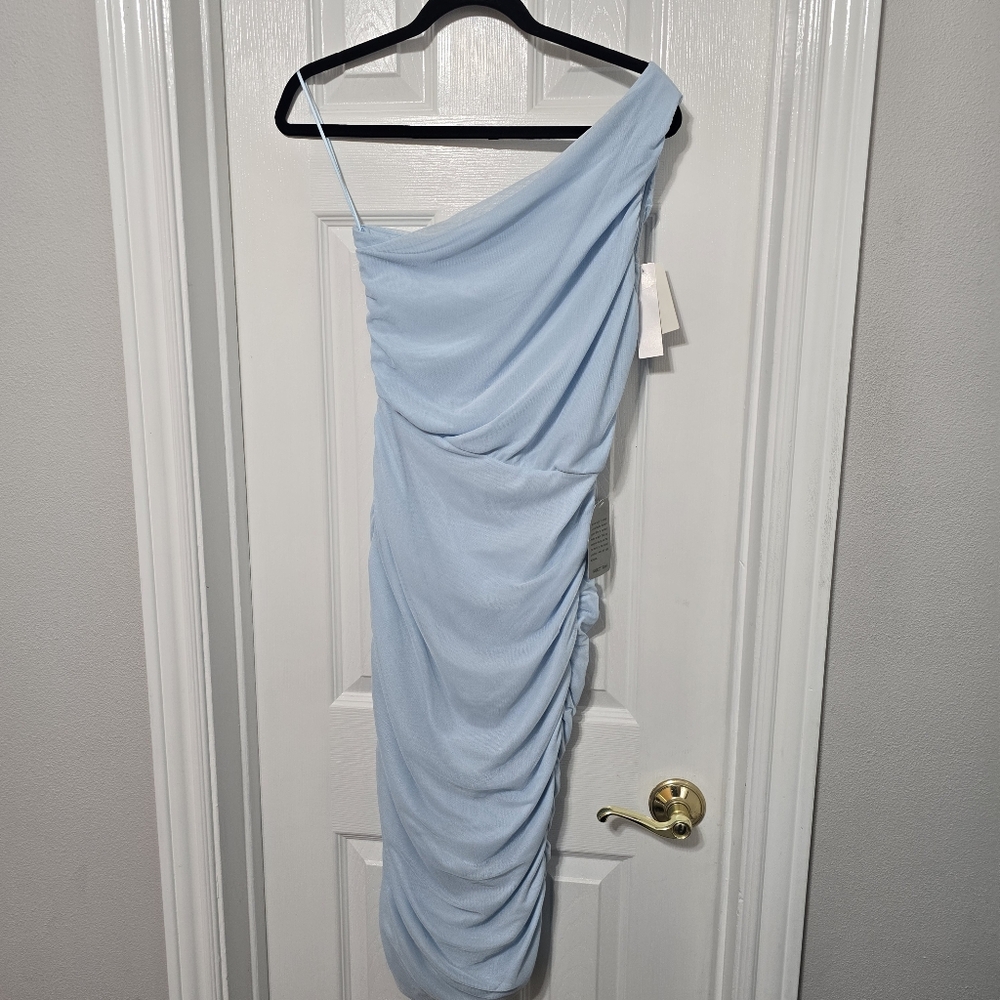 Elegant Love by Design One-Shoulder Light Blue Dress